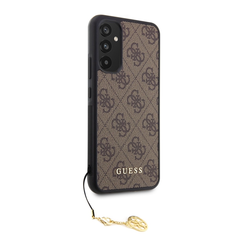 Guess 4G Charms Zadní Kryt pro Samsung Galaxy A34 5G Brown