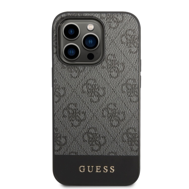 Guess 4G Stripe Zadní Kryt pro iPhone 14 Pro Max Grey