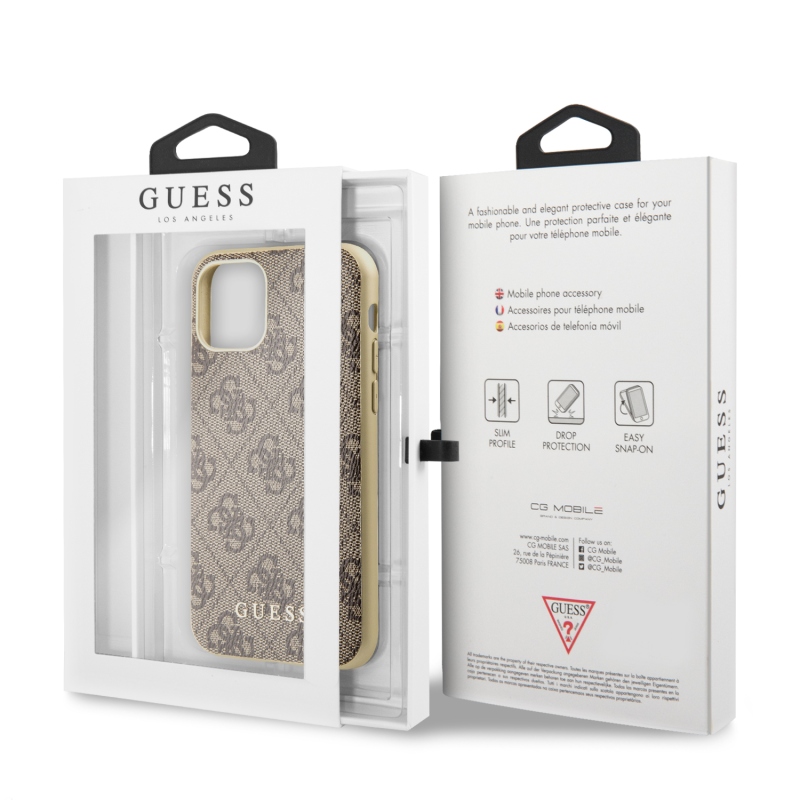 Guess 4G Zadní Kryt pro iPhone 11 Pro Brown