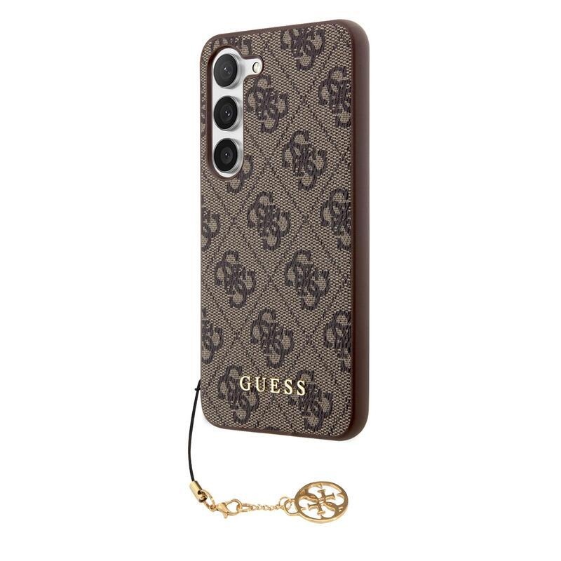 Guess charms gelový obal s pevnými zády na Samsung Galaxy S23 - hnědý