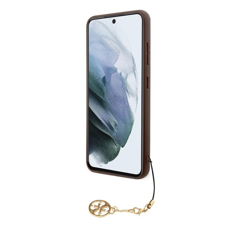 Guess charms gelový obal s pevnými zády na Samsung Galaxy S23 - hnědý