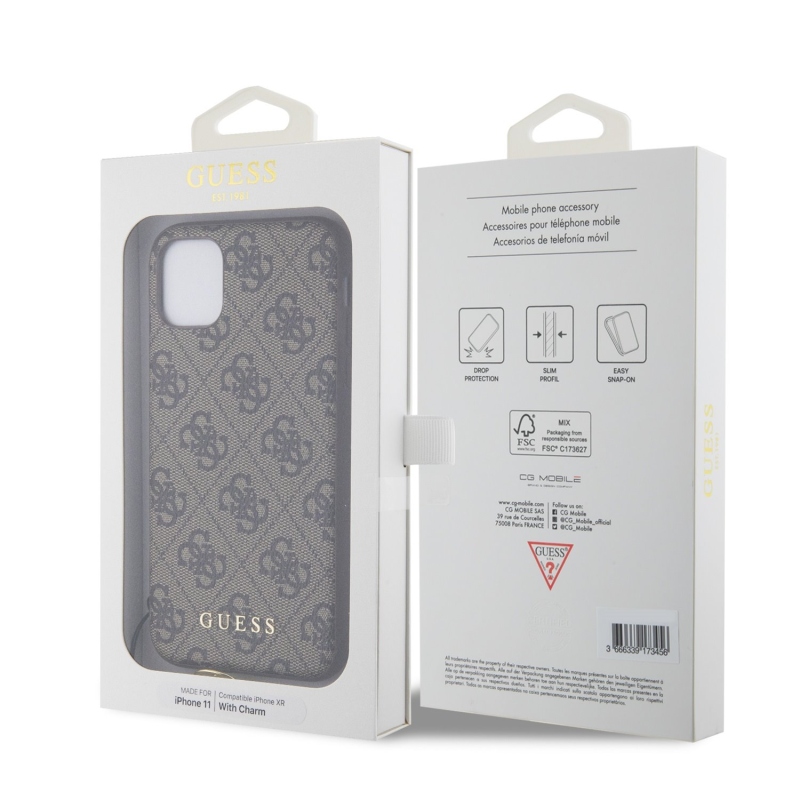 Guess Charms Hard Case 4G Brown pro iPhone 11/XR