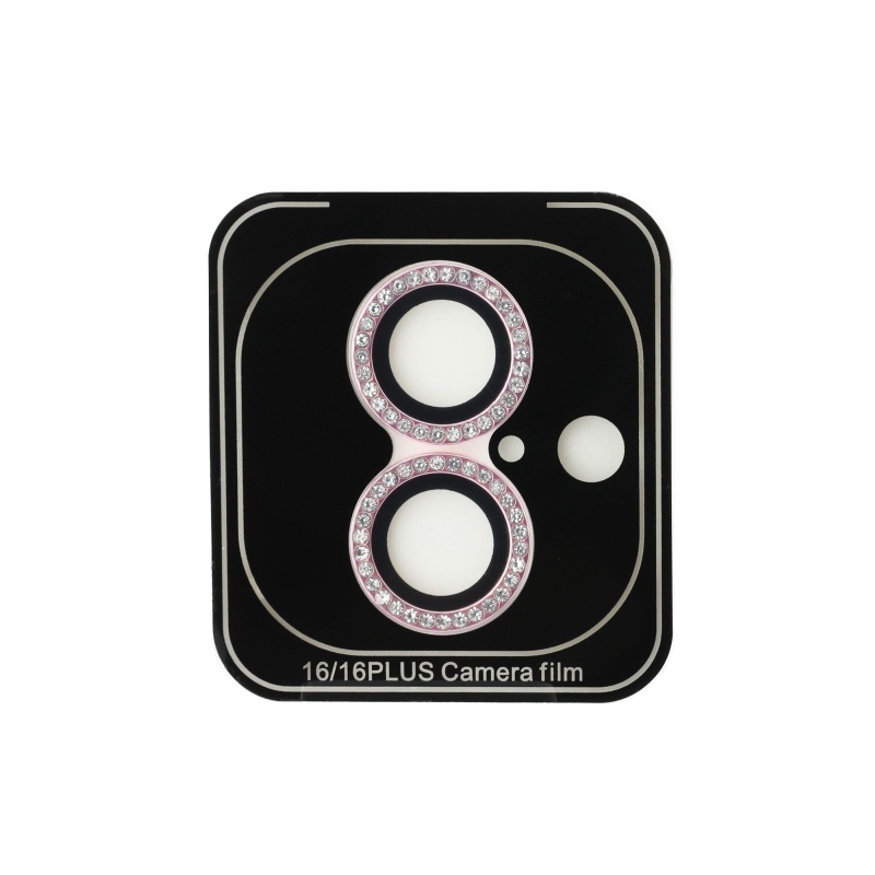 Guess Fixed Glliter Ochrana Čoček pro iPhone 16/16 Plus Pink