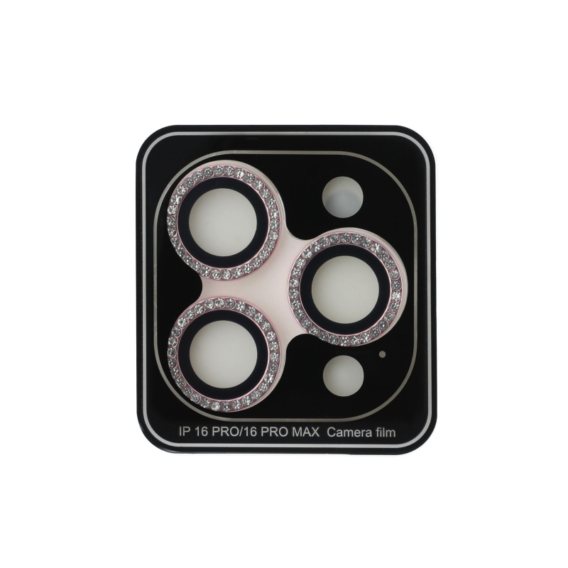 Guess Fixed Glliter Ochrana Čoček pro iPhone 16 Pro/16 Pro Max Pink