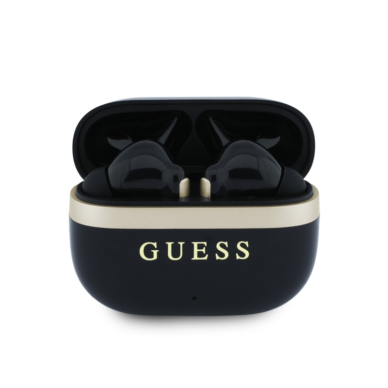 Guess Gold Line Glossy Finish TWS Bezdrátová Sluchátka Black