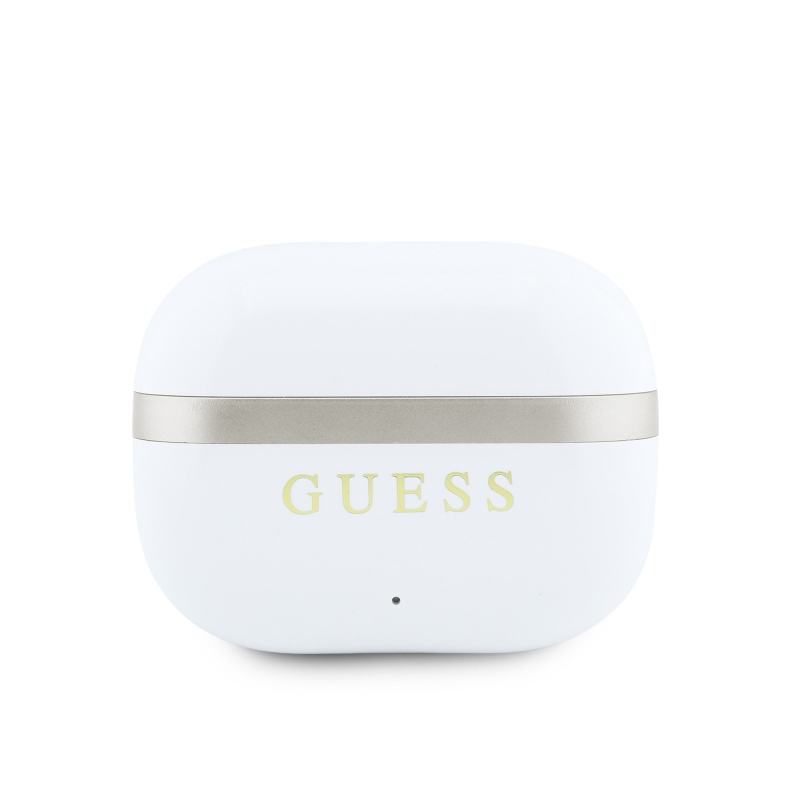 Guess Gold Line Glossy Finish TWS Bezdrátová Sluchátka White