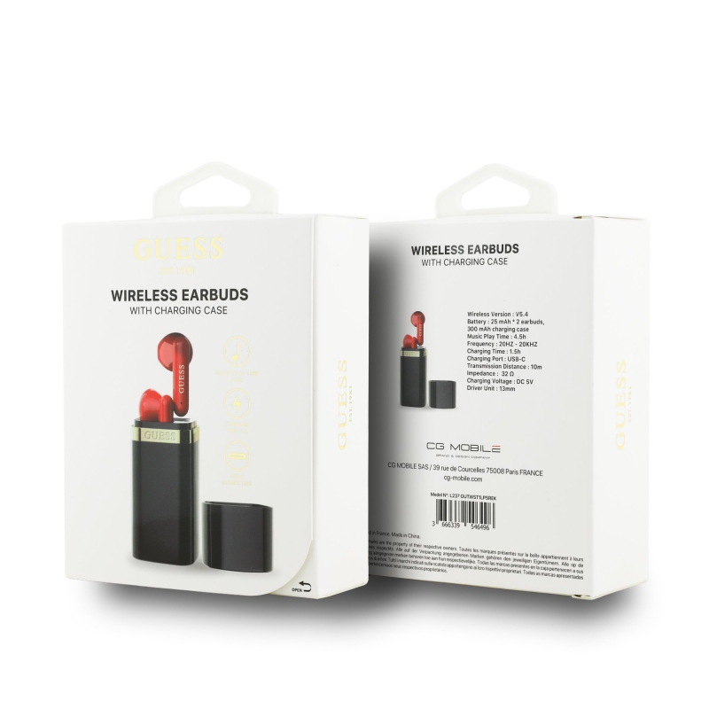 Guess Lipstick Shape TWS Bezdrátová Sluchátka Black