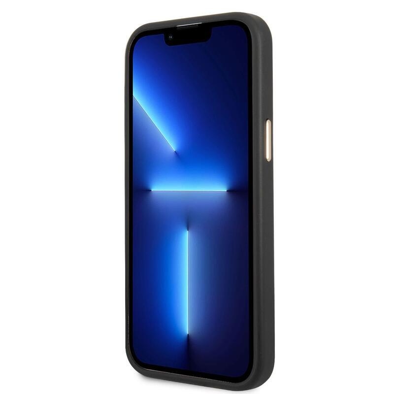 Guess metal outline gelový obal s pevnými zády na iPhone 14 Pro Max - černý