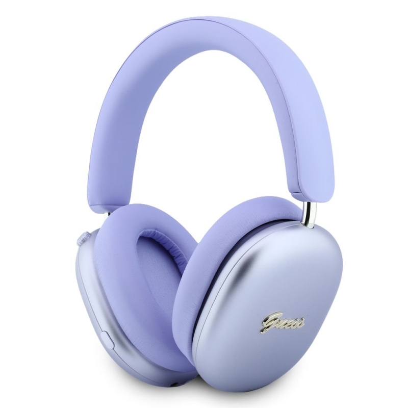 Guess Metallic Script Logo ENC Bezdrátová Sluchátka Purple