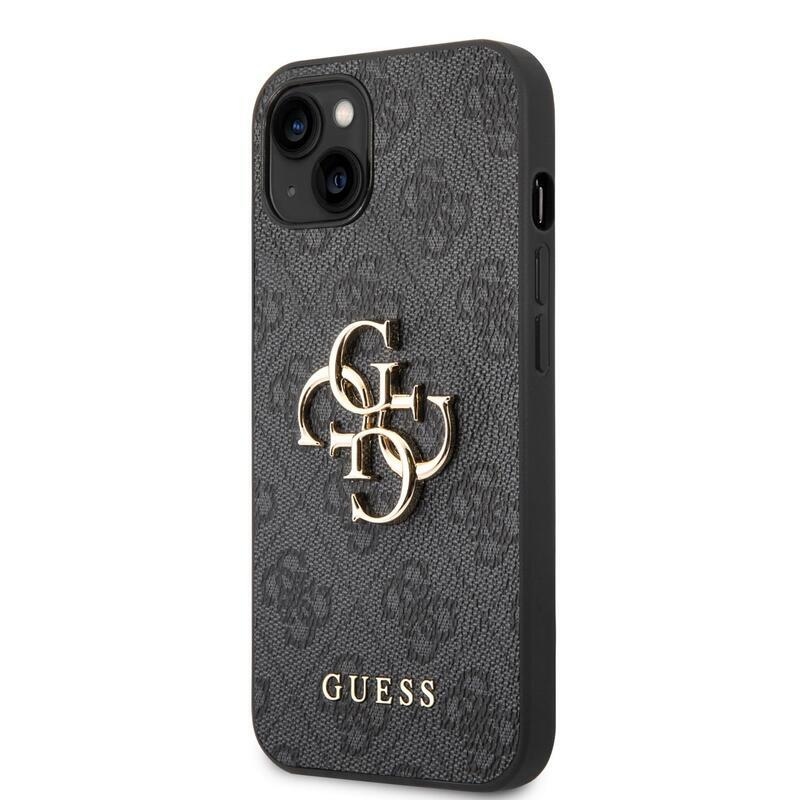 Guess obal s kovovým logem na iPhone 14 Plus - šedý