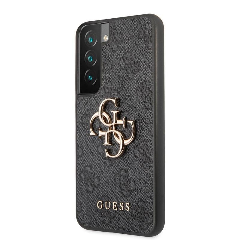 Guess obal s kovovým logem na Samsung Galaxy S22 - šedý