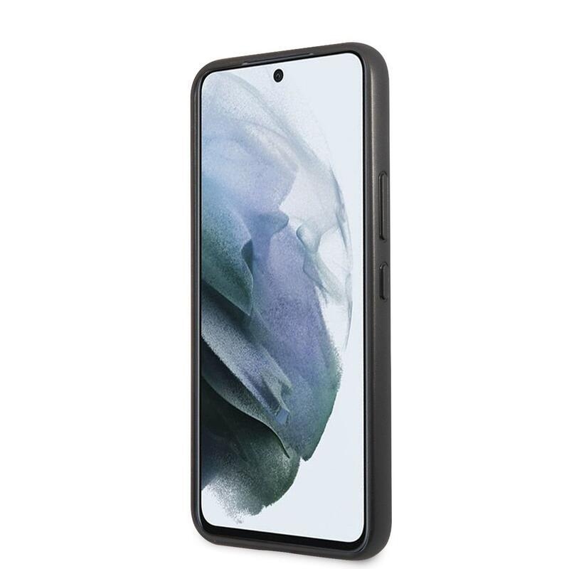 Guess obal s kovovým logem na Samsung Galaxy S22 - šedý
