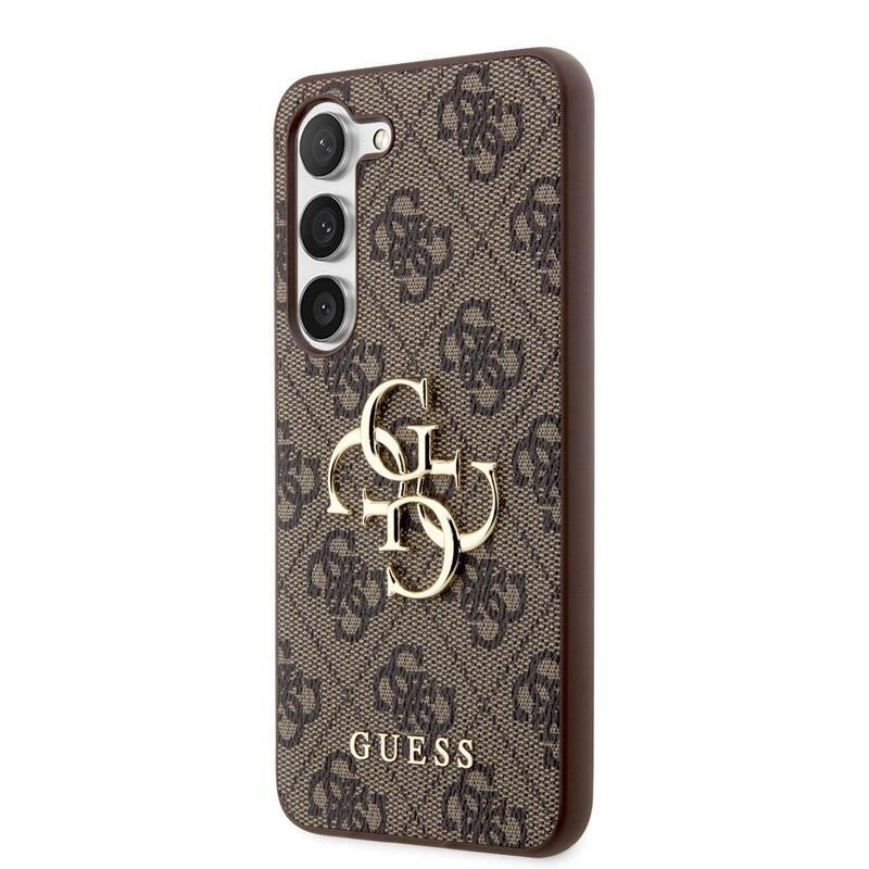 Guess obal s kovovým logem na Samsung Galaxy S23 - hnědý