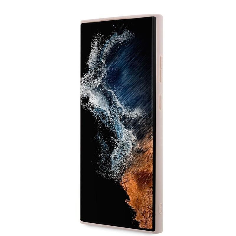 Guess obal s kovovým logem na Samsung Galaxy S23 Ultra - růžový