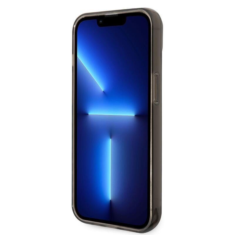 Guess outline gelový obal s pevnými zády na iPhone 14 Plus - černý