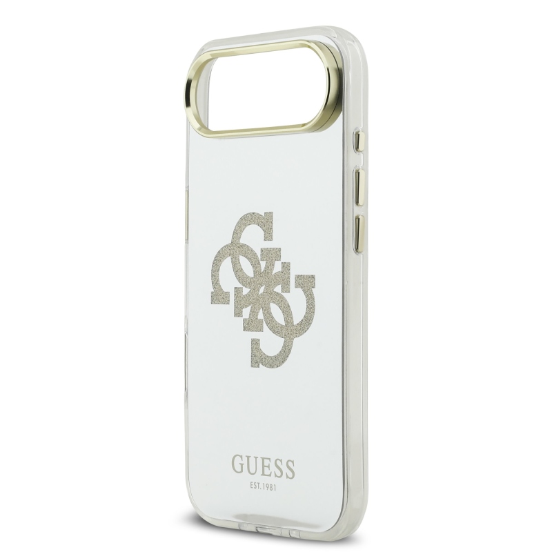 Guess PC/TPU Mirror 4G Glitter Logo MagSafe Zadní Kryt pro iPhone Air Gold