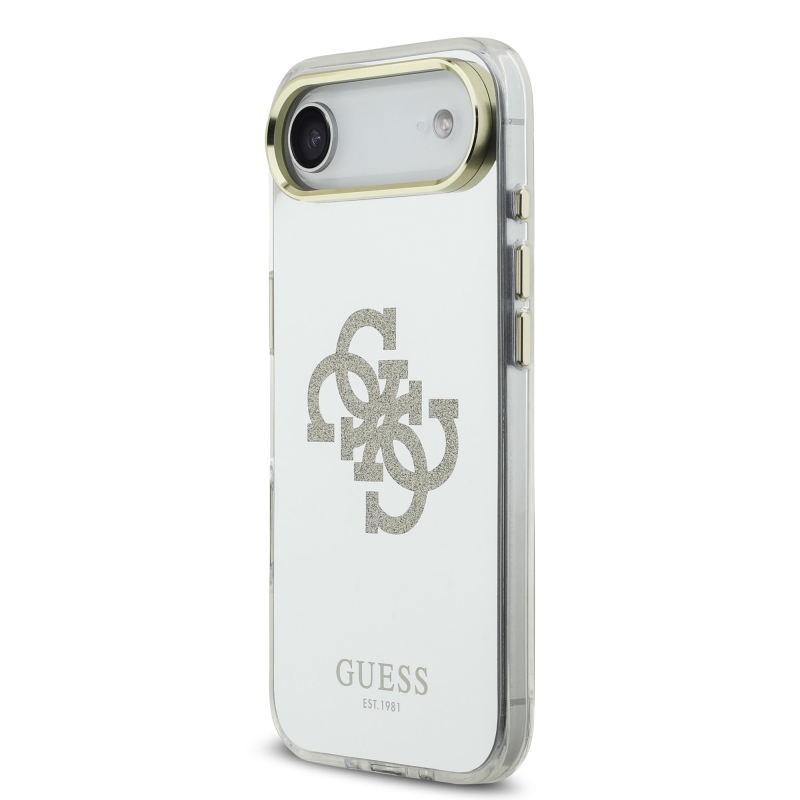 Guess PC/TPU Mirror 4G Glitter Logo MagSafe Zadní Kryt pro iPhone Air Gold