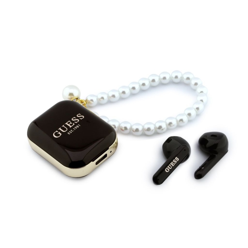 Guess Pearl Strap TWS Bezdrátová Sluchátka Black