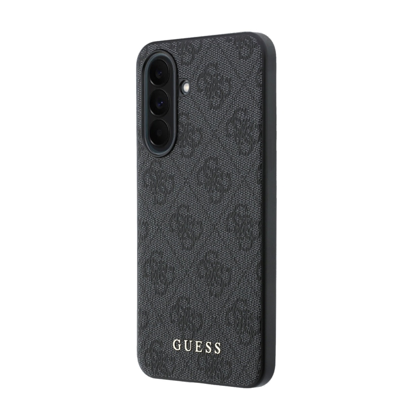Guess PU 4G Metal Classic Logo Zadní Kryt pro Samsung Galaxy A37 Grey
