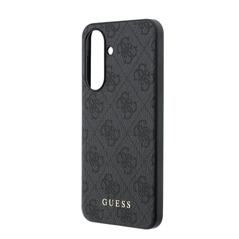 Guess PU 4G Metal Classic Logo Zadní Kryt pro Samsung Galaxy A37 Grey