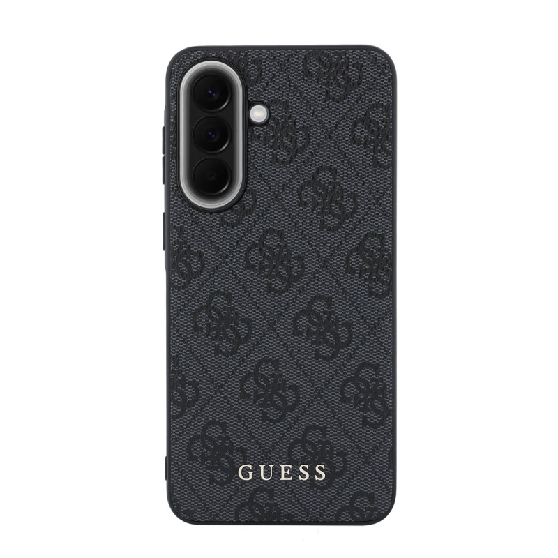 Guess PU 4G Metal Classic Logo Zadní Kryt pro Samsung Galaxy A57 Grey