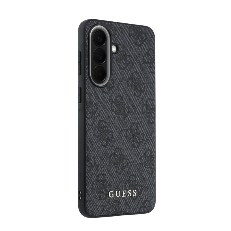 Guess PU 4G Metal Classic Logo Zadní Kryt pro Samsung Galaxy A57 Grey