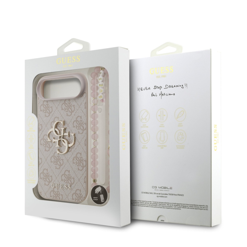 Guess PU 4G Metal Logo Strap Zadní Kryt pro iPhone Air Pink