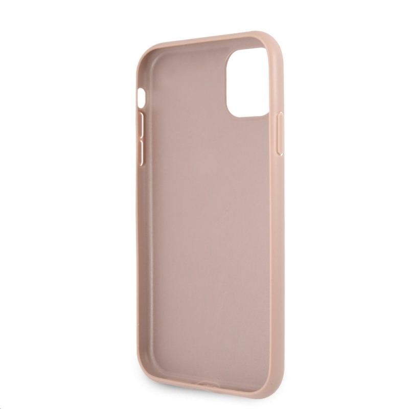 Guess PU 4G Metal Logo Zadní Kryt pro iPhone 11 Pink