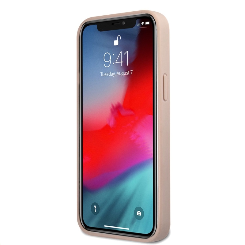 Guess PU 4G Metal Logo Zadní Kryt pro iPhone 12 Pro Max Pink