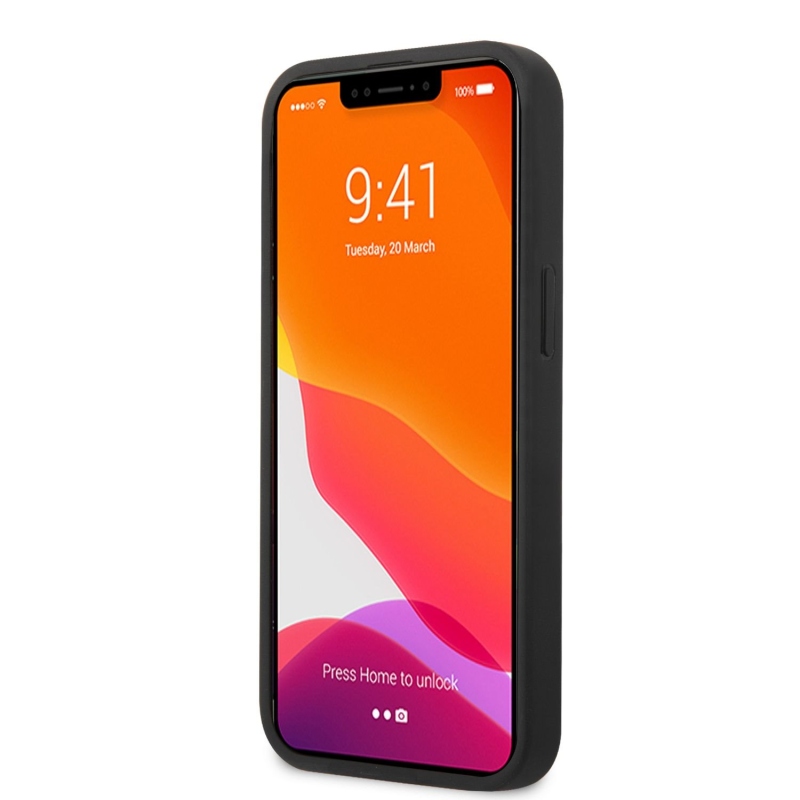 Guess PU 4G Metal Logo Zadní Kryt pro iPhone 13 Grey