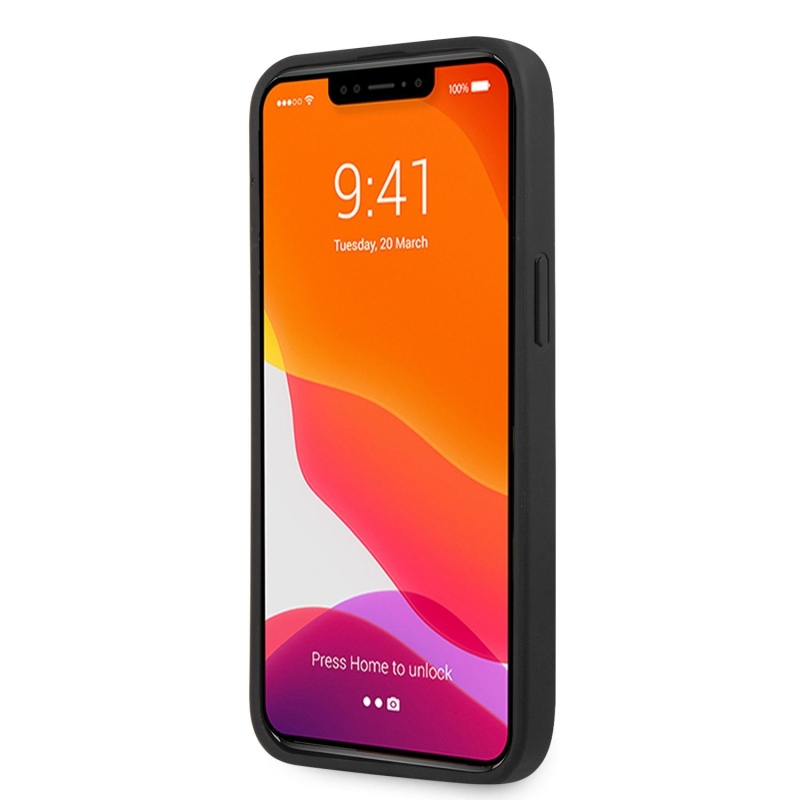 Guess PU 4G Metal Logo Zadní Kryt pro iPhone 13 Pro Grey