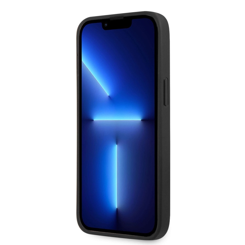 Guess PU 4G Metal Logo Zadní Kryt pro iPhone 14 Pro Grey
