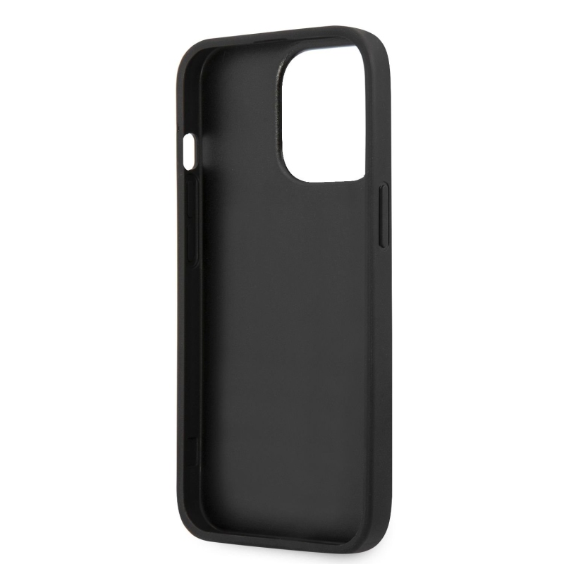 Guess PU 4G Metal Logo Zadní Kryt pro iPhone 14 Pro Grey