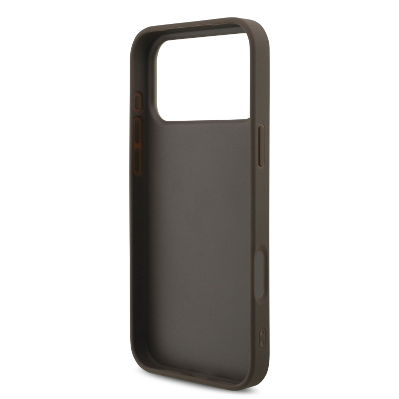 Guess PU 4G Metal Logo Zadní Kryt pro iPhone 18 Pro Brown