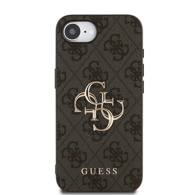 Guess PU 4G Metal Logo Zadní Kryt pro iPhone SE4 Grey