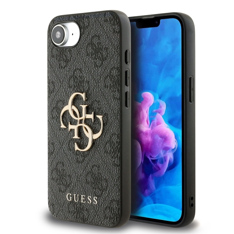 Guess PU 4G Metal Logo Zadní Kryt pro iPhone SE4 Grey