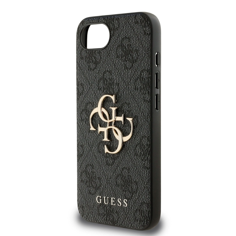 Guess PU 4G Metal Logo Zadní Kryt pro iPhone SE4 Grey