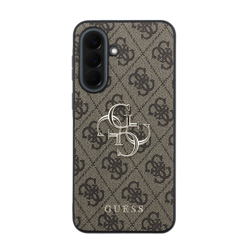 Guess PU 4G Metal Logo Zadní Kryt pro Samsung Galaxy A37 Brown