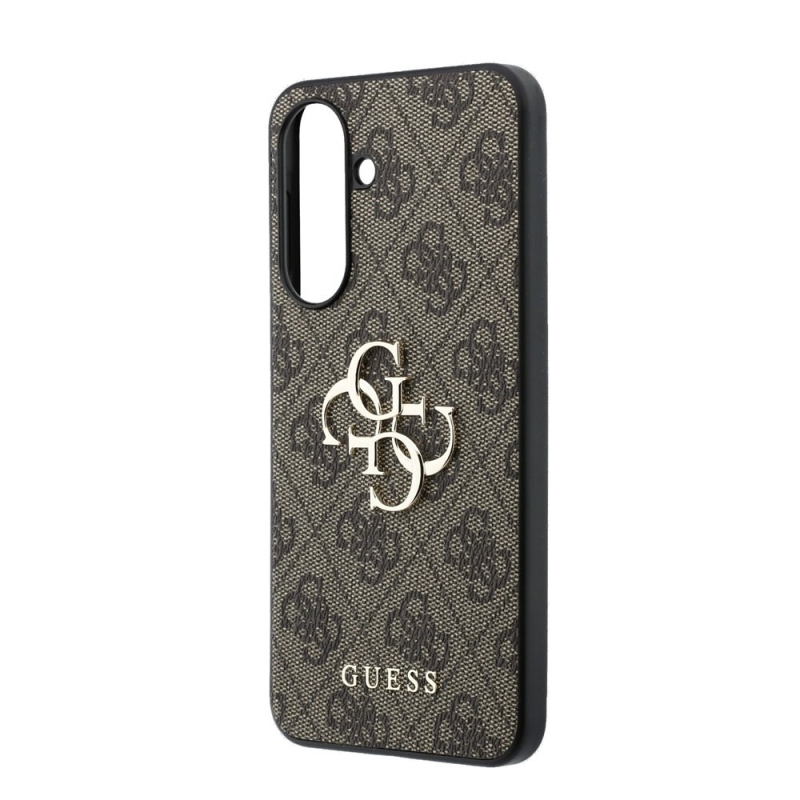 Guess PU 4G Metal Logo Zadní Kryt pro Samsung Galaxy A37 Brown