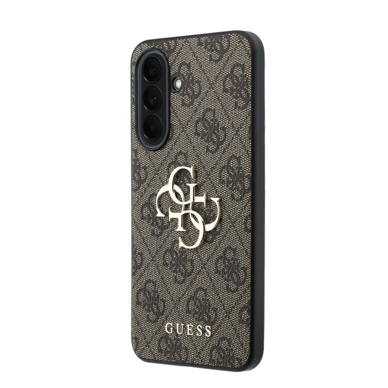 Guess PU 4G Metal Logo Zadní Kryt pro Samsung Galaxy A37 Brown