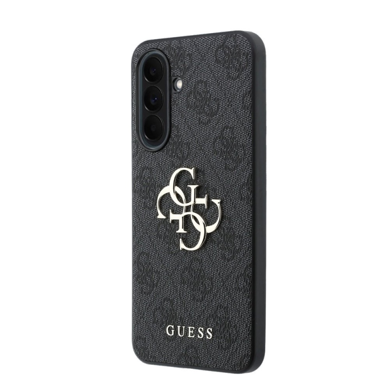 Guess PU 4G Metal Logo Zadní Kryt pro Samsung Galaxy A37 Grey