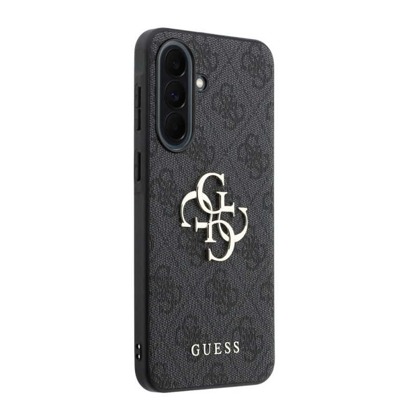 Guess PU 4G Metal Logo Zadní Kryt pro Samsung Galaxy A37 Grey