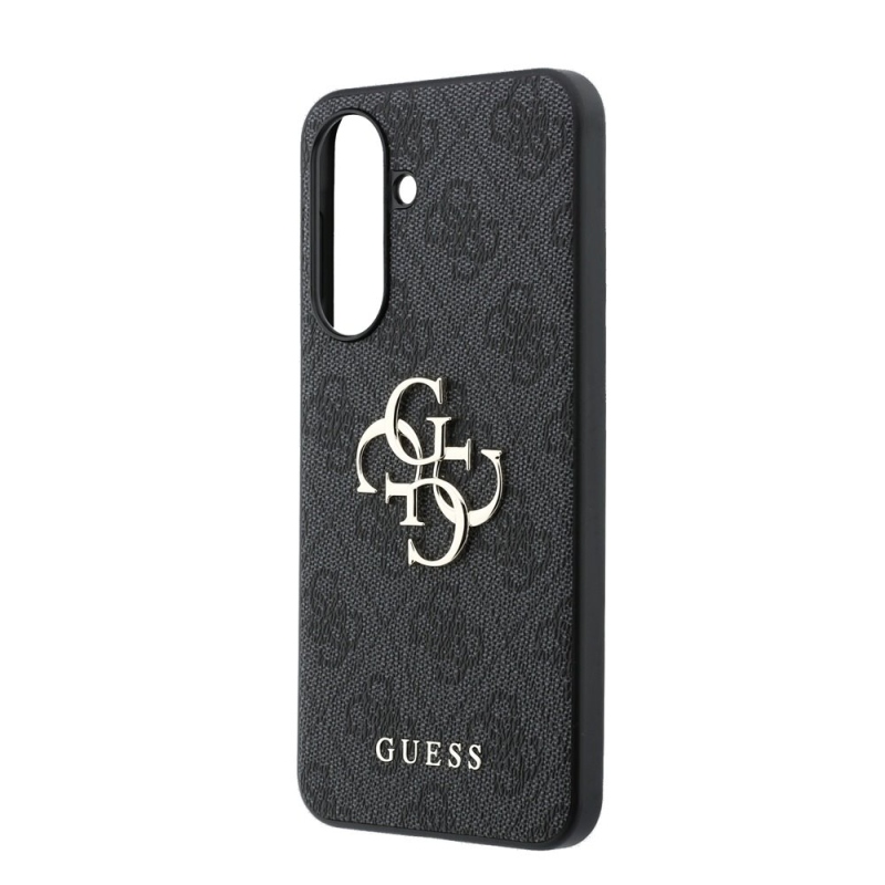 Guess PU 4G Metal Logo Zadní Kryt pro Samsung Galaxy A37 Grey