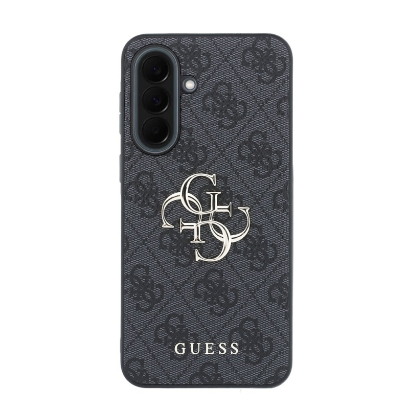 Guess PU 4G Metal Logo Zadní Kryt pro Samsung Galaxy A37 Grey