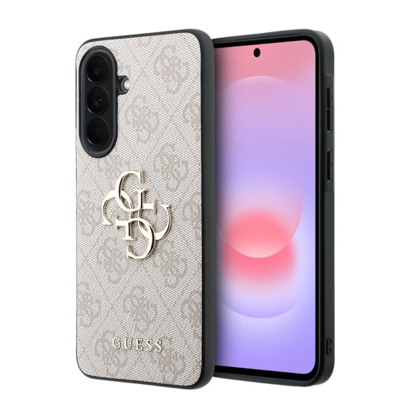 Guess PU 4G Metal Logo Zadní Kryt pro Samsung Galaxy A37 Pink