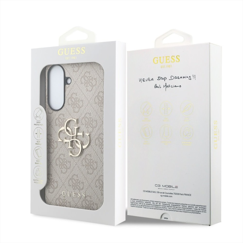 Guess PU 4G Metal Logo Zadní Kryt pro Samsung Galaxy A37 Pink