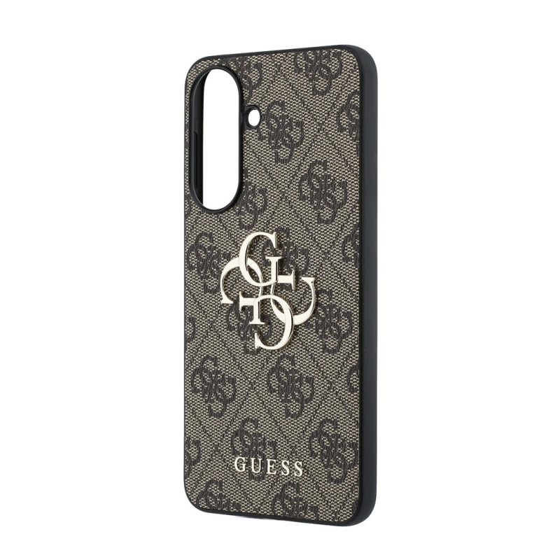 Guess PU 4G Metal Logo Zadní Kryt pro Samsung Galaxy A57 Brown