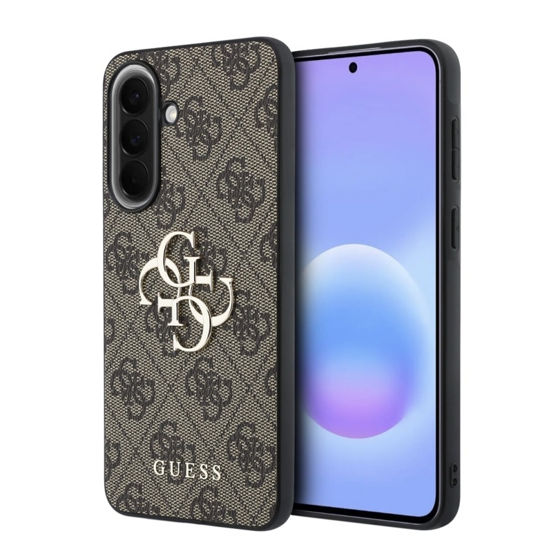 Guess PU 4G Metal Logo Zadní Kryt pro Samsung Galaxy A57 Brown