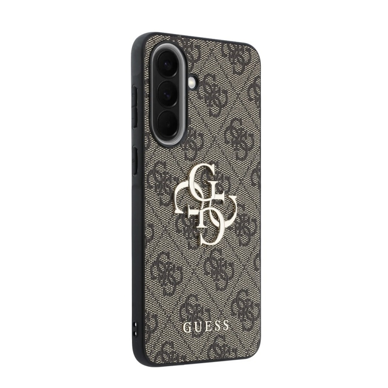 Guess PU 4G Metal Logo Zadní Kryt pro Samsung Galaxy A57 Brown