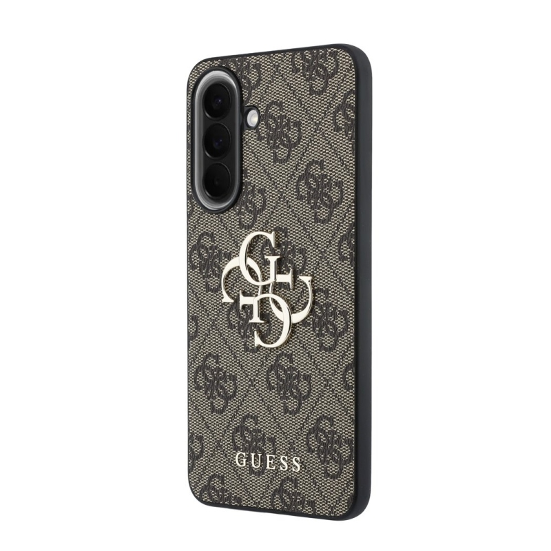 Guess PU 4G Metal Logo Zadní Kryt pro Samsung Galaxy A57 Brown